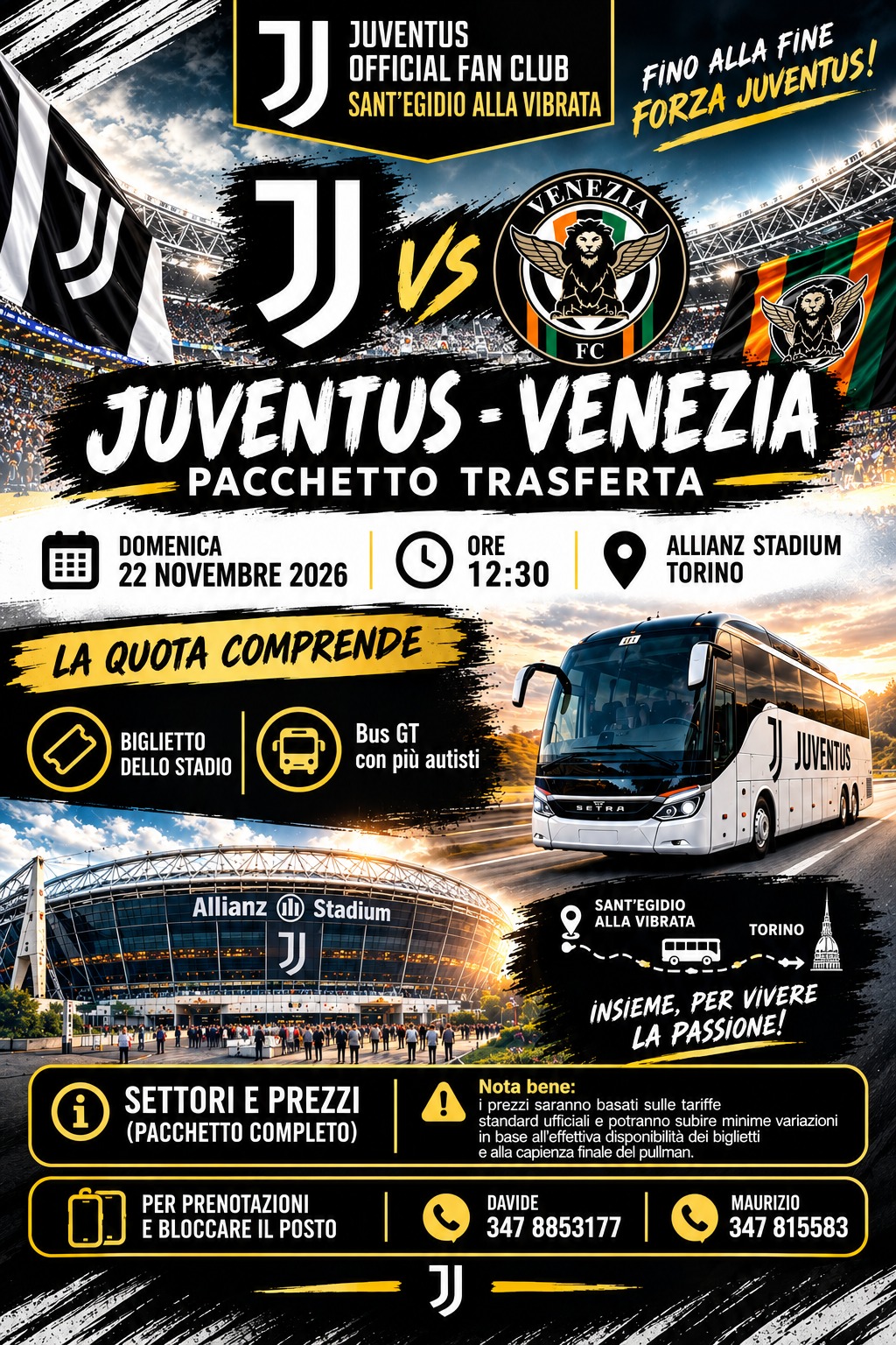 Locandina Trasferta Juventus Venezia